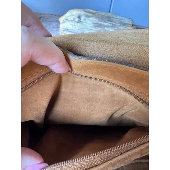 Patricia Nash Tooled Leather Saddle Bag Crossbody Whipstitch Braided Strap Brown - Picture 6 of 8